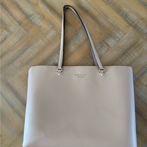 Kate Spade Beige Nude Zipper Tote Bag